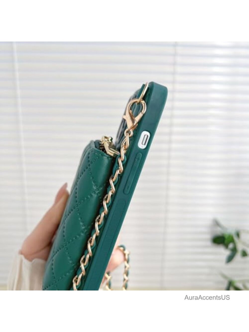 PU Leather Wallet Case for iPhone 16 Pro with Detachable Chain Strap, Card - Picture 2 of 6